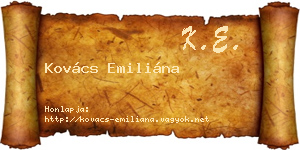 Kovács Emiliána névjegykártya
